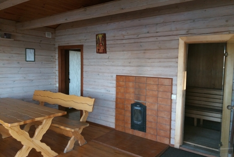 Sauna (Lithuanian) on the lake shore