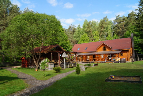 Sauna with cold water barrels