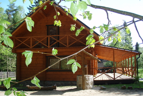 Sauna with cold water barrels