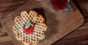 Heart-shaped pancakes