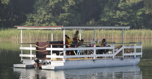 Plaukimas Lapių užtvanka pramoginiu plaustu