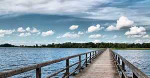 Footbridge Across Sirvena Lake